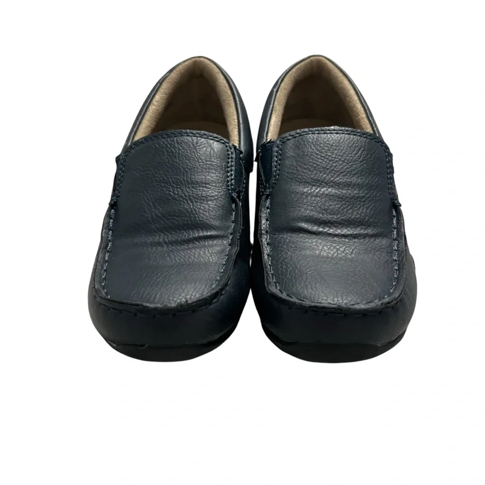 The Children’s Place Sz 1 Boys Navy Blue Slip-On Faux Leather Shoes